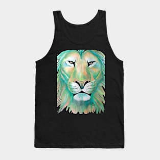 Lion -aqua and yellow Tank Top